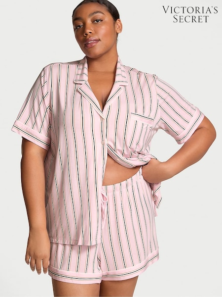 Victoria's Secret Pretty Blossom Variegated Stripe Pink Modal Short Pyjama Set (AM0907) | €63