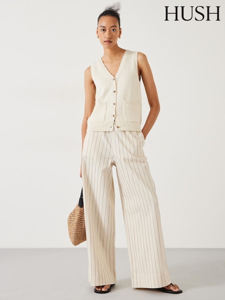 Hush White 100% Cotton Ottiline Knitted Waistcoat (AM0946) | €105