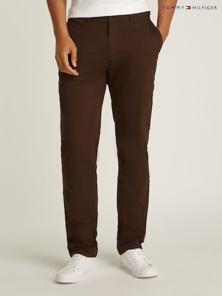 Tommy Hilfiger Brown Denton Pima Cotton Chino Trousers (AM1115) | €156