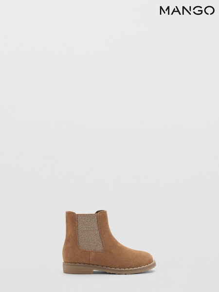 Mango Brown Flat Leather Ankle Boots (AM1129) | €31