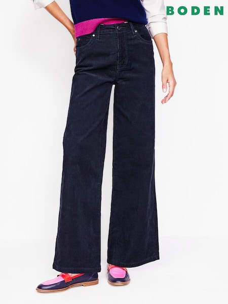 Boden Blue Petite 5 Pocket Corduroy Wide Jeans (AM1211) | €147