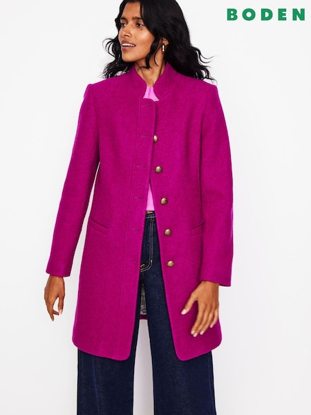 Boden Purple Petite Hamilton Textured Coat (AM1262) | AED699