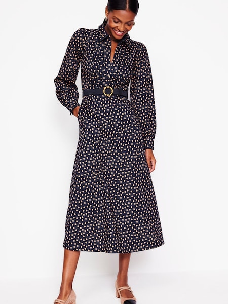 Boden Blue Petite Piping Zip-Up Ponte Dress (AM1266) | €83