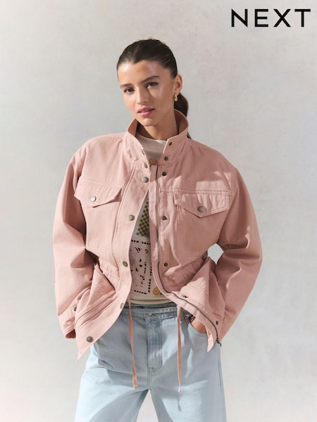 Pink Cotton Utility Jacket (AM1289) | $67