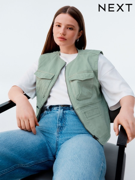 Зеленый - Utility 100% Cotton Gilet (AM1294) | €47