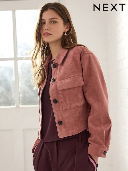 Pink Short Suedette Jacket (AM1298) | €46