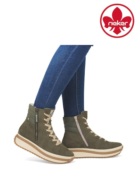 Verde - Cizme Rieker pentru femei Evolution cu fermoar (AM1317) | 469 LEI