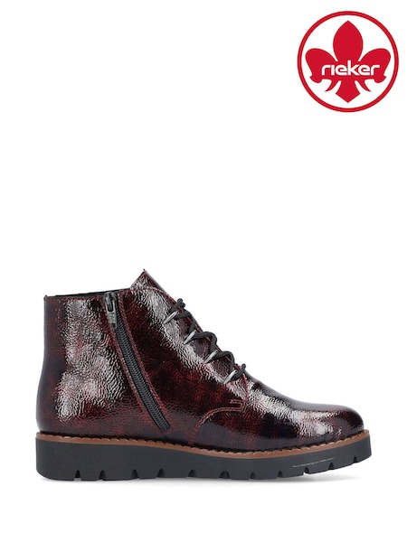 Rieker Womens Red Low Wedge Ankle Boots (AM1335) | €47