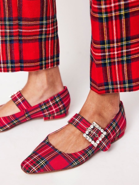 Boden Red Vic Chisel Toe Mary Janes Shoes (AM1350) | AED378