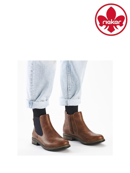 Brun - Rieker Womens Chelsea Bottes marron (AM1351) | € 55