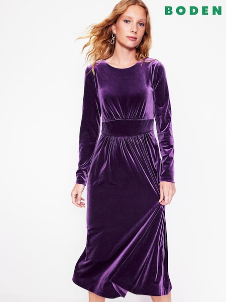 Boden Thea Velvet Jersey Midi Dress (AM1376) | ‏493‏₪