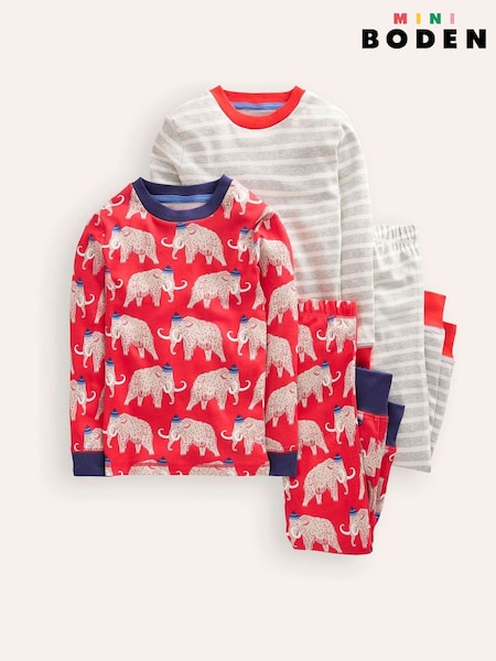 Boden Red Snug Twin Pack 100% Cotton Pyjamas (AM1379) | €29 - €32