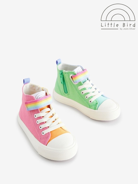 Little Bird by Jools Oliver Pink/Yellow Younger Multi Canvas Hi-Top Trainers (AM1394) | 1,682 UAH - 1,923 UAH