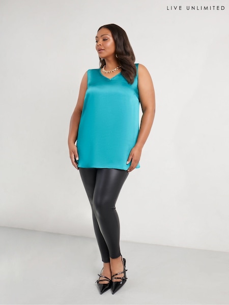Live Unlimited Green Curve Satin V-Neck Vest (AM1777) | €26