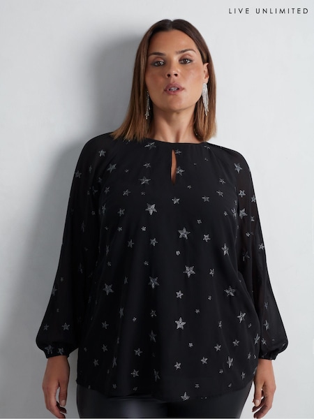 Live Unlimited Curve Star Embroidered Top (AM1790) | 58 €