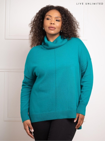 Live Unlimited Green Curve Roll Neck Jumper (AM1801) | €37