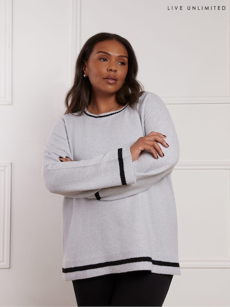Live Unlimited Curve Round Neck Contrast Stripe Jumper (AM1806) | 288 LEI