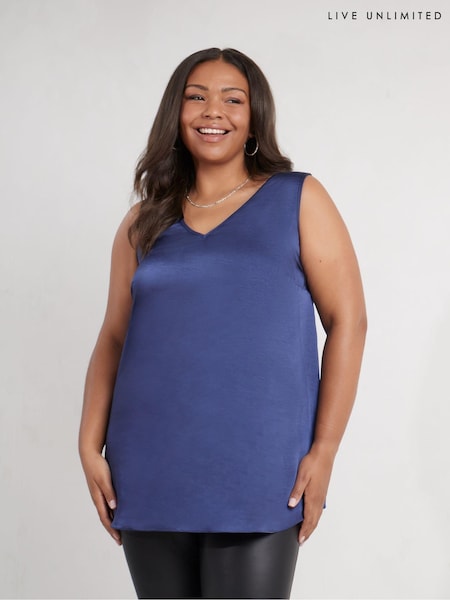 Live Unlimited Blue Curve Satin V-Neck Vest (AM1810) | €26