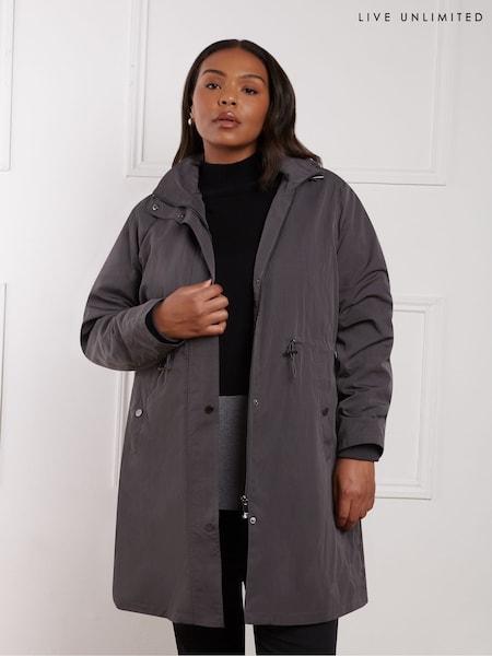 Live Unlimited Grey Curve Lightweight Hooded Raincoat (AM1819) | €185