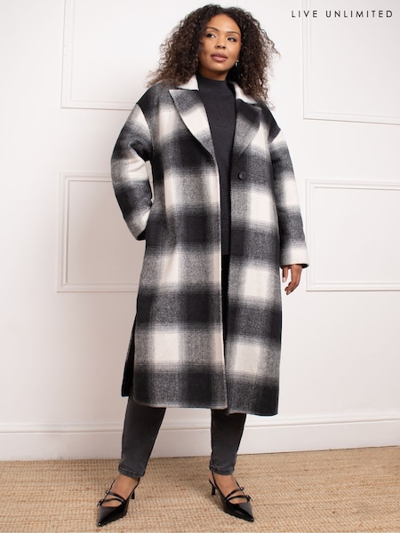 Live Unlimited Grey Wool Blend Double Faced Long Coat (AM1832) | €108
