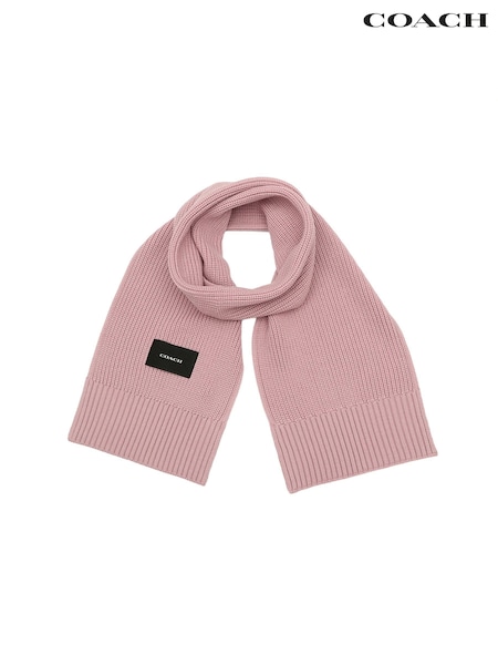 COACH Red Woven Patch Knit Scarf (AM1858) | OMR20