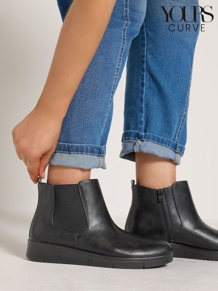 Қара - Yours Curve Wedge Chelsea Етік