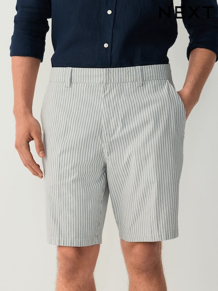 White/Blue Stripe Chino Shorts (AM1887) | €35