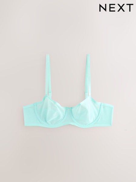 Turquoise Blue Non Pad Balcony Invisible Bonded Mesh Baclony Bra (AM1915) | €22.50