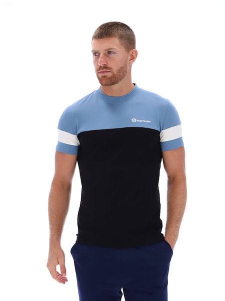 Sergio Tacchini Black Jonnie Crew 100% Cotton T-Shirt (AM1937) | 95 SAR