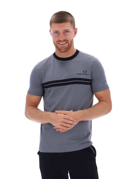 Sergio Tacchini Grey New Supermac Crew 100% Cotton T-Shirt (AM1977) | 74 QAR
