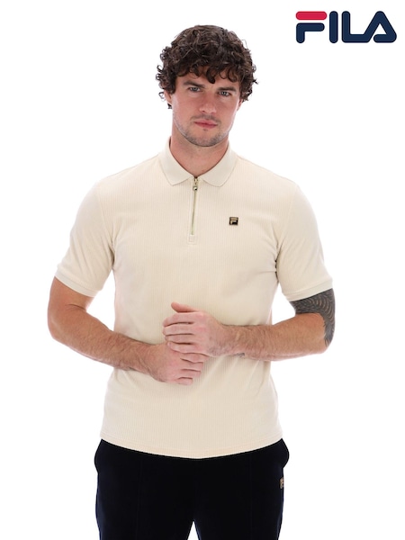 Fila Cream Louie Velour Polo Shirt (AM2090) | €55