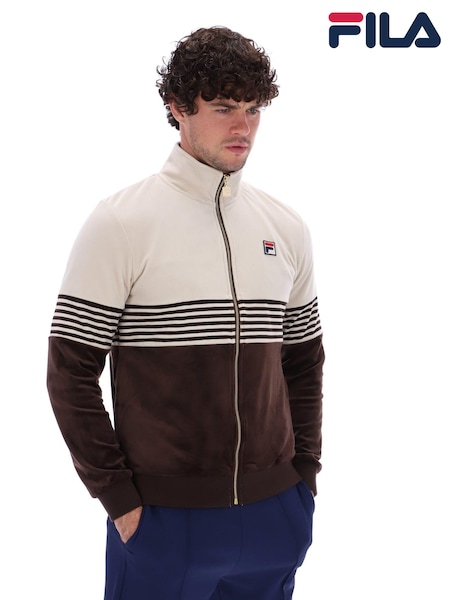 Fila Brown Merrick Velour Track sweat top (AM2106) | R$ 840