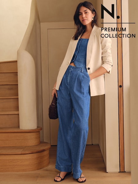 White N. Premium Tailored Single Breasted Blazer with Linen (AM2183) | €91