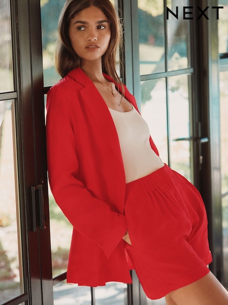 Red Ripple Textured Shorts (AM2201) | €36