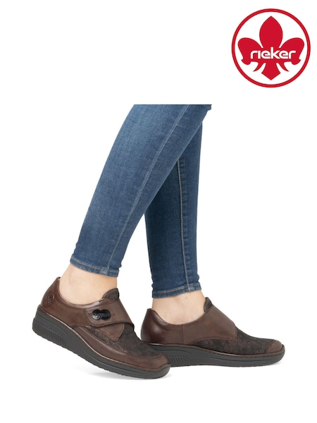 Rieker Womens Wedge Brown Shoes (AM2260) | AED204