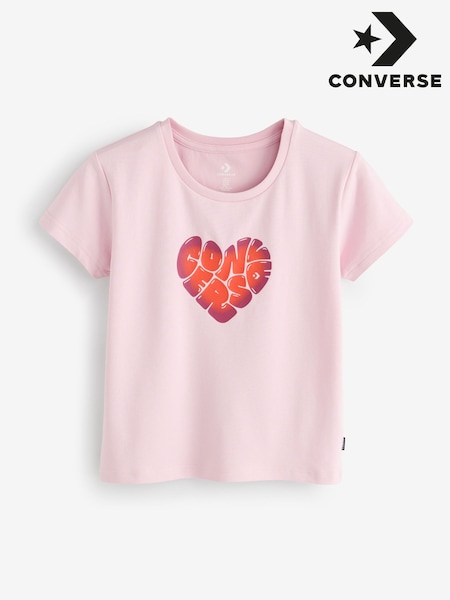 Converse Pink Heart Graphic Print T-Shirt (AM2298) | €29