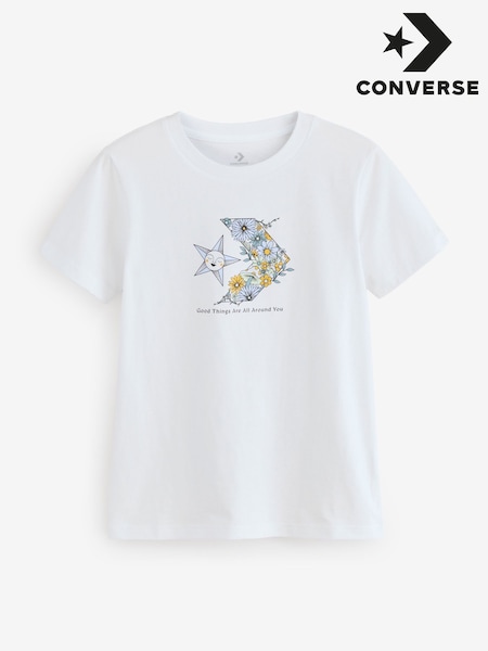 Converse 100% Cotton White Star Chevron Graphic T-Shirt (AM2314) | €36