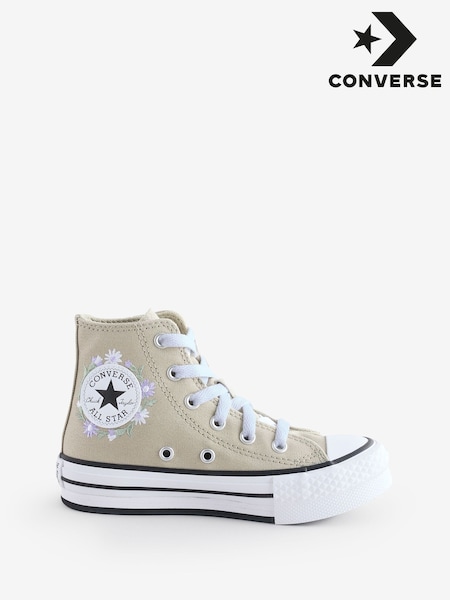 Converse Junior Chuck Taylor Floral Print Embroidered EVA Lift Trainers (AM2333) | kr785
