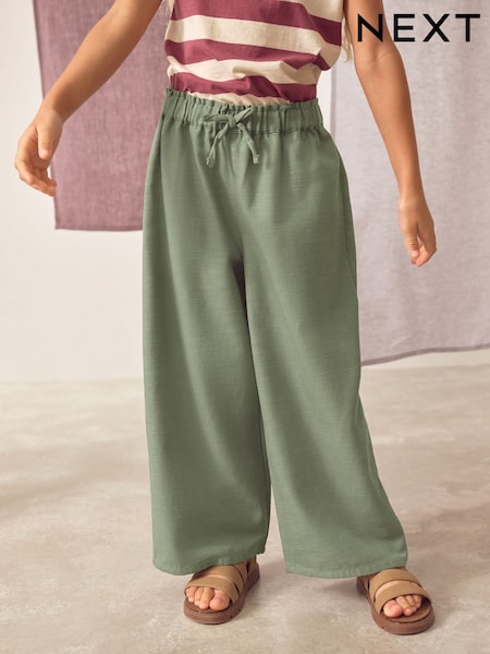 Khaki Green Wide Leg Trousers (3-16yrs) (AM2456) | R$ 155 - R$ 205
