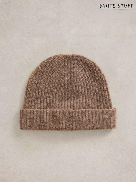 White Stuff Brown Albie Rib Knit Beanie (AM2500) | €15