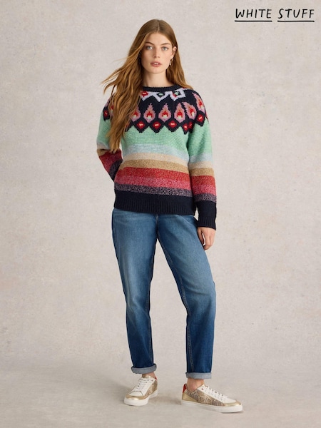 White Stuff Red New York Fairisle Pattern Jumper (AM2510) | €46