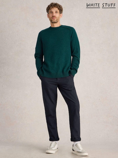 White Stuff Green Lambswool Crew Neck Jumper (AM2511) | €41