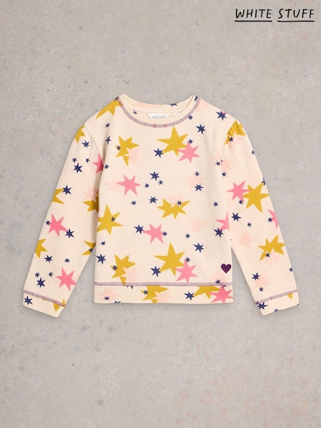 White Stuff Natural 100% Cotton Sadie Star Crew Neck Sweatshirt (AM2558) | €14