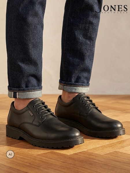 Crno - Regular Jones Bootmaker Halewood Waterproof Leather Derby Shoes