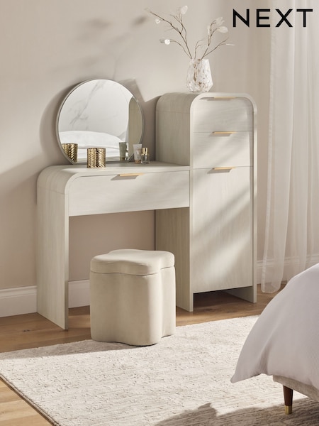 Light Natural Mia Oak Effect 6 Drawer Console Dressing Table (AM2685) | €610