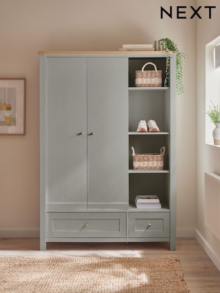 Dove Grey Malvern Paint Effect Double, 3 drawers Wardrobe (AM2688) | €825