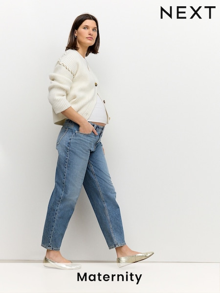 Keski Sininen - Maternity Barrel Denim 100% Cotton Jeans (AM2695) | €56