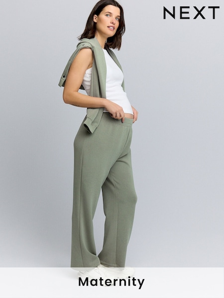 Sage Green Maternity Wide Leg Joggers (AM2701) | $62