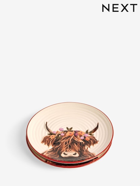 Set of 2 Natural Hamish The Highland Cow Side Plates (AM2775) | €18