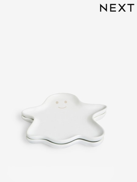 Set of 2 White Halloween Ghost Side Plates (AM2776) | R$ 155